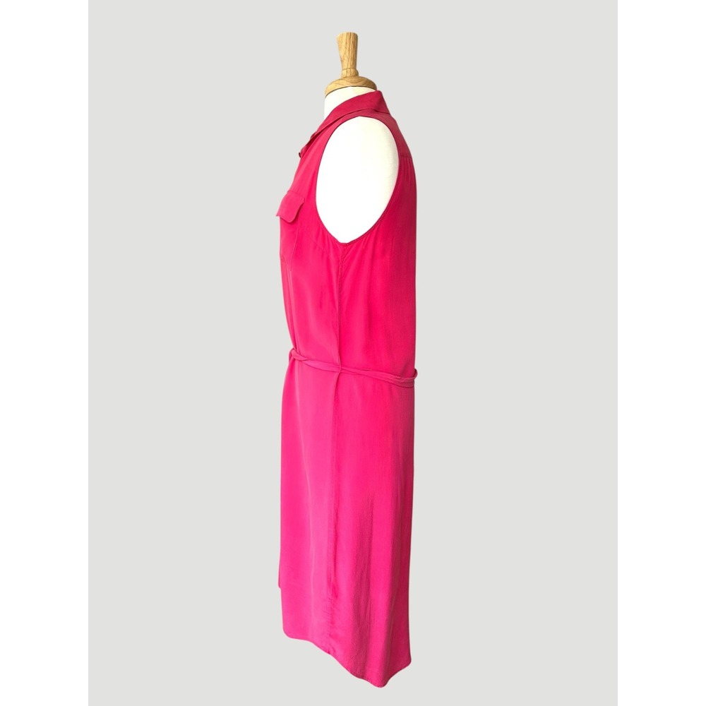 Equipment Tegan 100% Silk Shirt Midi Dress Pink Quiet Luxury Coastal Size M - Picture 3 of 8